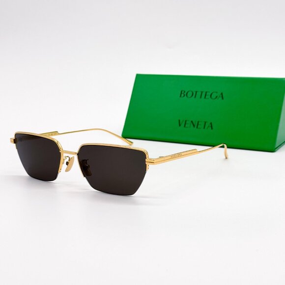 NEW BOTTEGA VENETA BV1107S 004 UNISEX GOLD GREY SUNGLASSES BOTTEGA VENETA